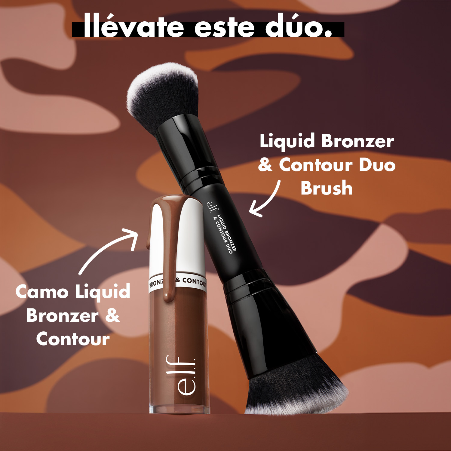 E.L.F. LIQUID BRONZER & CONTOUR BRUSH (BROCHA DE DOBLE EXTREMO)